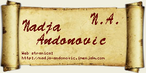 Nadja Andonović vizit kartica